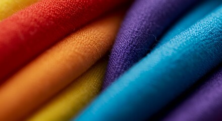 Closeup Vibrant Rainbow Fabric Texture Pride Month LGBT Abstract Photography
