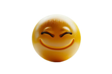 Smirking Face Emoticon Isolated on Transparent Background