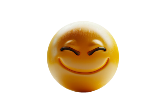 Smirking Face Emoticon Isolated on Transparent Background