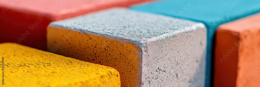 Aufkleber close-up of textured cubic blocks in various colors