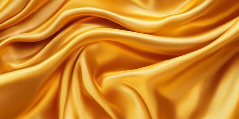 Obraz premium Golden Satin Fabric Draped in Soft Waves