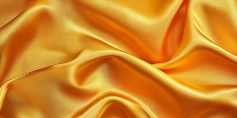 Golden Silk Fabric Draped in Soft Waves