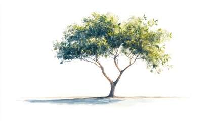 Fototapeta premium Illustration of Eucalyptus tree isolated on white
