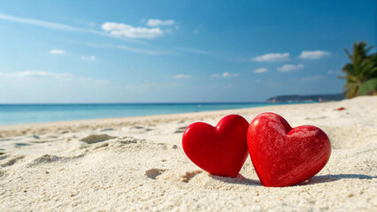 Fototapeta premium Valentine’s Love: A Summer Wedding on the Beach