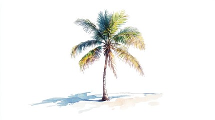Obraz premium Coconut palm tree isolated on white background. Tropical foliage