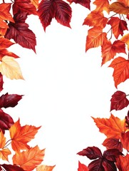 Autumn Leaves Frame Border Design Background