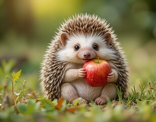 cute little hedgehog. Cartoon style.