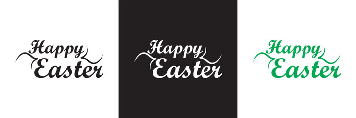 Happy easter letter calligraphy. isolated on white and black background. vector illustration. EPS 10