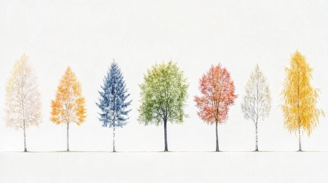 collection high qaulity tree on white background, full frame camera shoot for high resolution picture