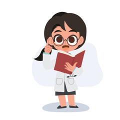 Adorable cartoon female doctor providing professional medical guidance in a friendly and informative healthcare
