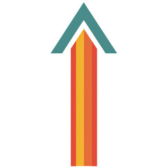 This features stylized arrow design with vibrant colors, including teal, orange, and yellow, creating modern and dynamic look