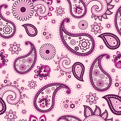 Seamless pattern based on traditional Asian elements Paisley, purple pink paisley seamless pattern