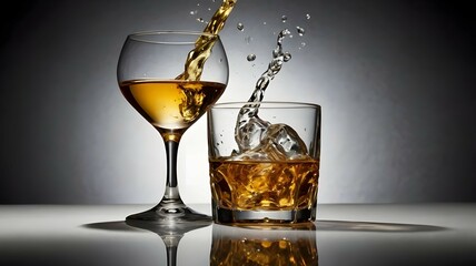 whiskey being poured into glass