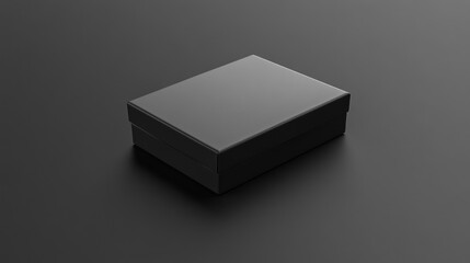 Blank black shoebox mockup on dark surface