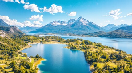 Naklejka premium Beautiful mountain landscapes in Patagonia. Mountains lake in Argentina, South America.
