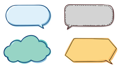 set of colorful speech bubbles
