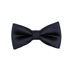 Elegant navy blue bow tie isolated on a white background.