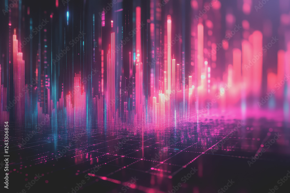 Poster abstract background digital data financial investment and trading graph chart.