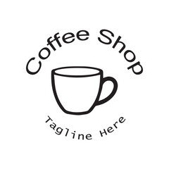 Coffee Shop Vector Logo Design Icon Graphic