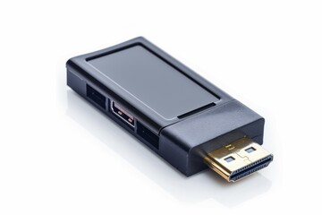 White usb flash drive isolated on the white background. Neural network ai generated