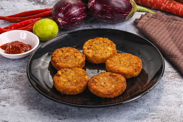 Fried potato crispy golden hash brown