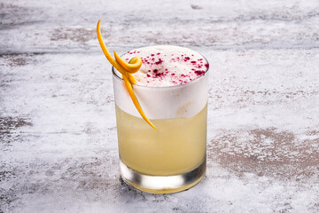 Cocktail Whiskey sour in the glass