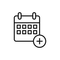Appointment outline icons, minimalist vector illustration ,simple transparent graphic element .Isolated on white background