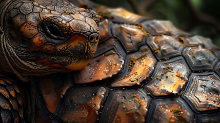 Naklejka premium The Pinta Island Tortoise (Chelonoidis abingdonii) was a species of giant tortoise native to Ecuador’s Pinta Island. Once abundant, habitat destruction and invasive species led to its decline. Lonesom