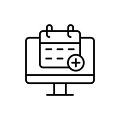 Appointment outline icons, minimalist vector illustration ,simple transparent graphic element .Isolated on white background