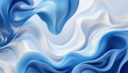 Obraz premium Abstract Blue and White Swirling Fabric Design