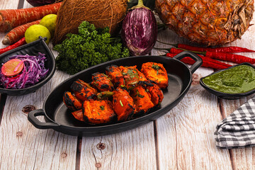 Indian cuisine - spicy chili paneer