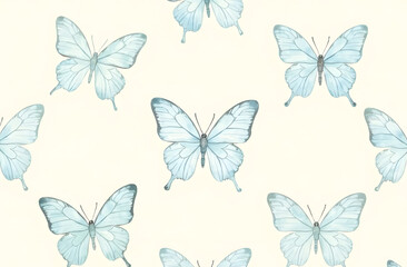Blue butterflies background, water color texture, butterfly water colour , butterflies on beige vintage background