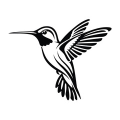 Hummingbird silhouette vector illustration clipart.