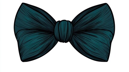 Teal fabric bow illustration graphic design