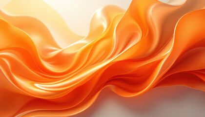 Obraz premium Abstract Orange Fabric Flowing Softly Graceful Design