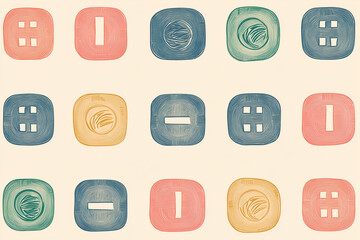 Colorful abstract shapes on textured background