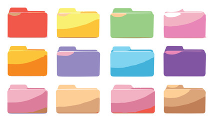 set of colorful vector icons folder