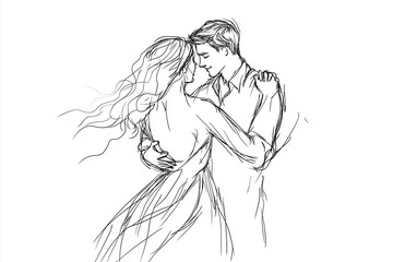 Fototapeta premium Couple dancing joyfully in elegant attire
