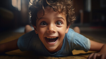child with a happy smiling face in orphanage