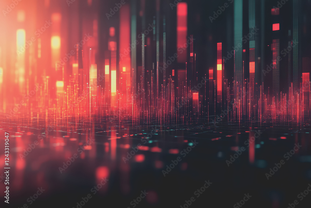 Poster abstract background digital data financial investment and trading graph chart.