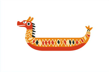 Obraz premium Colorful dragon boat illustration on white background