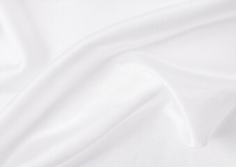 Naklejka premium 白いサテンの背景テクスチャ