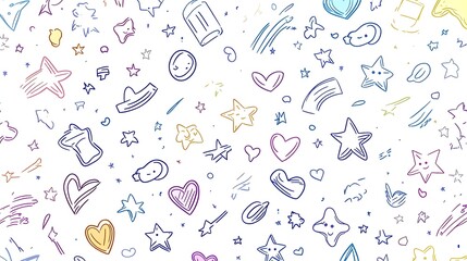 Fototapeta premium Doodle Chaos Abstract Background – Hand-Drawn Rainbow Design for Kids & Social Media
