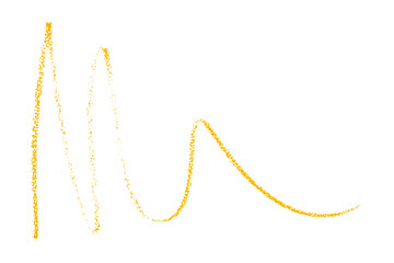 yellow pencil strokes isolated on transparent background