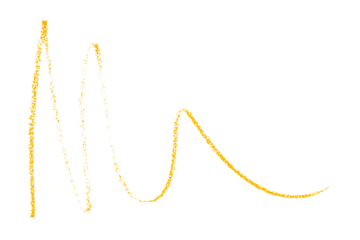 yellow pencil strokes isolated on transparent background