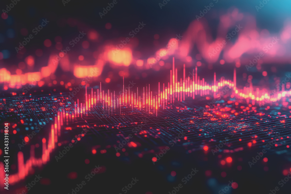 Poster abstract background digital data financial investment and trading graph chart.