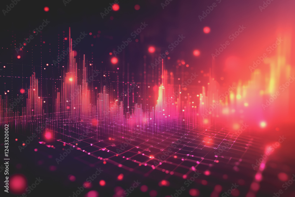 Aufkleber abstract background digital data financial investment and trading graph chart.