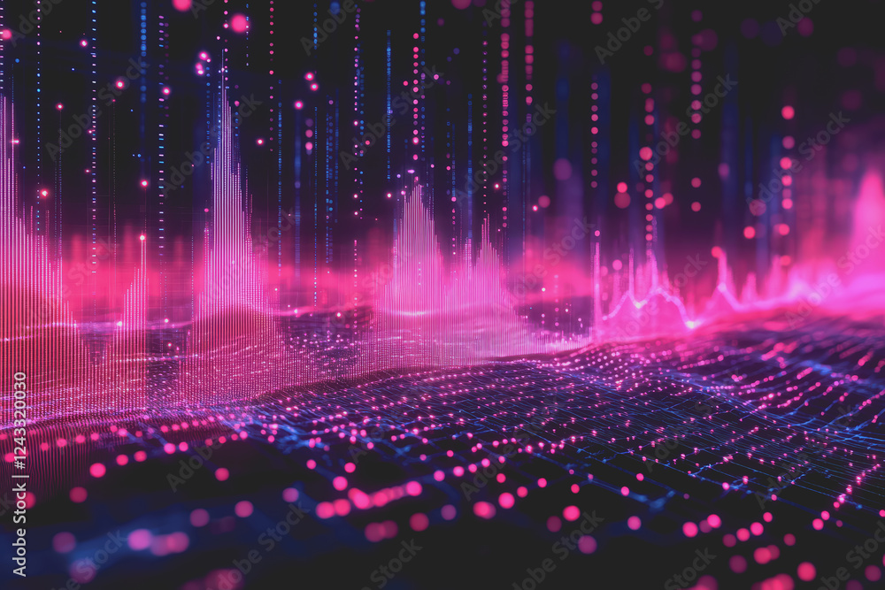 Poster abstract background digital data financial investment and trading graph chart.