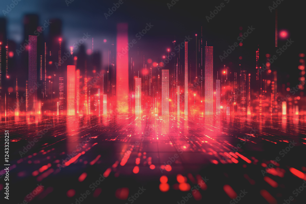 Aufkleber abstract background digital data financial investment and trading graph chart.