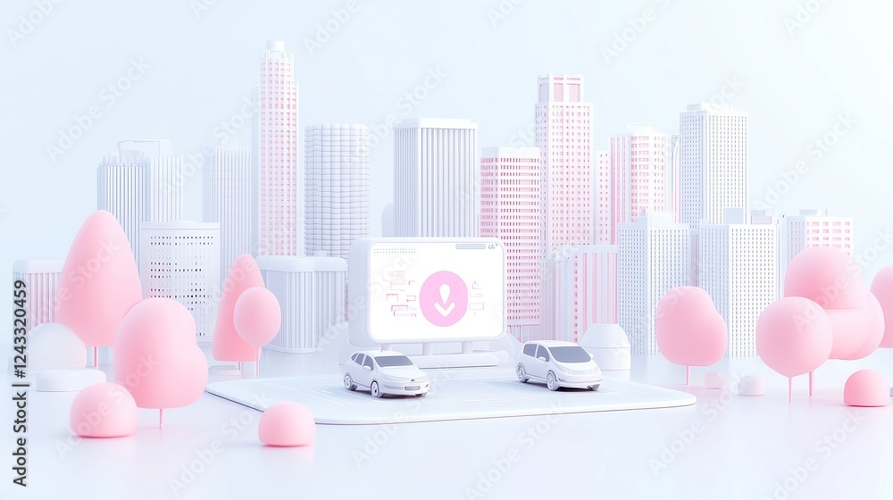 Aufkleber urban mobility optimizer, ai system enhances traffic management, analyzing transportation patterns, 